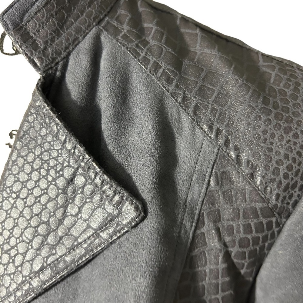 Studio Works Suede Snakeskin Print Full ZIP Jacket Sz 10 - Picture 4 of 11
